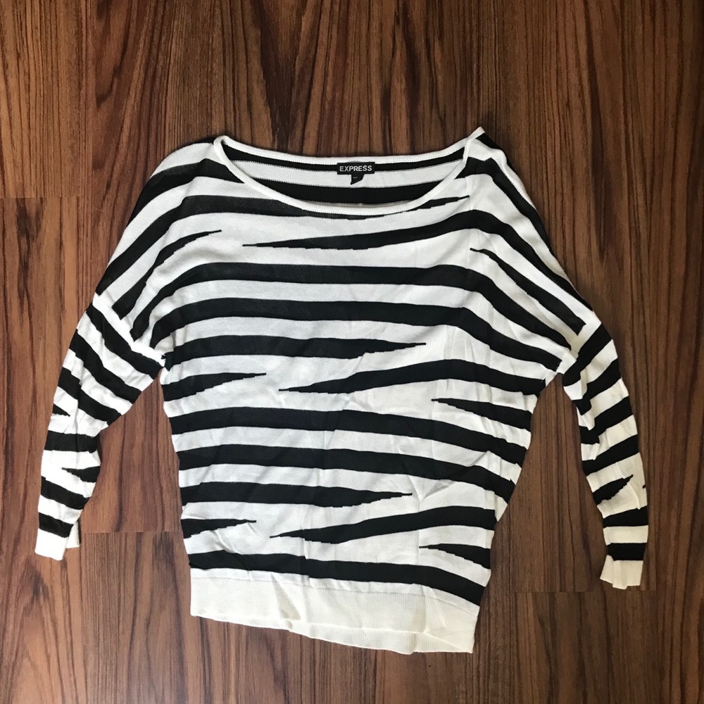 Express Zebra Print 3/4 Sleeve